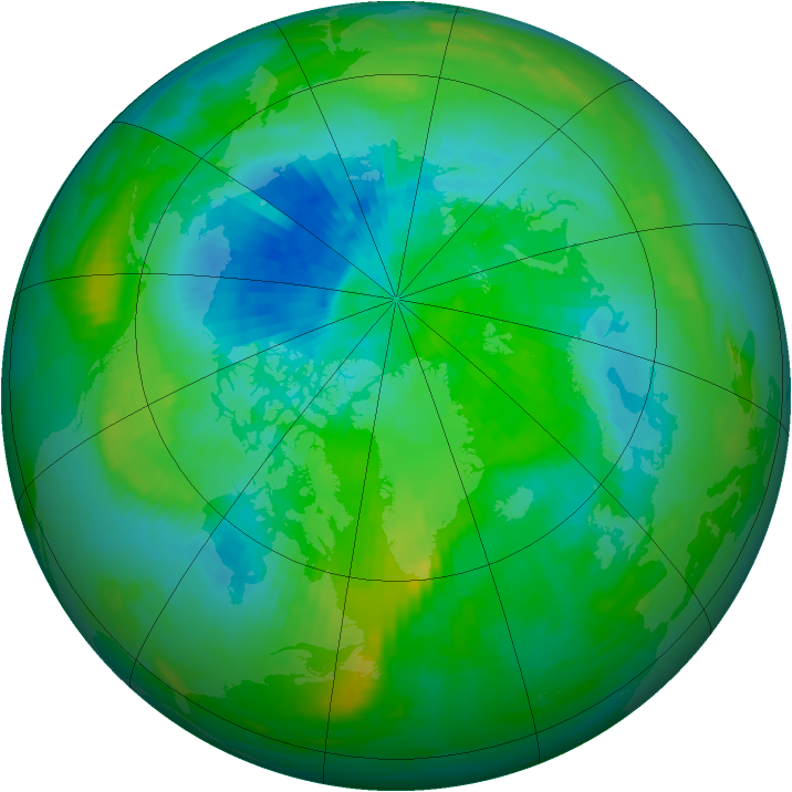 Arctic ozone map for 02 September 1991